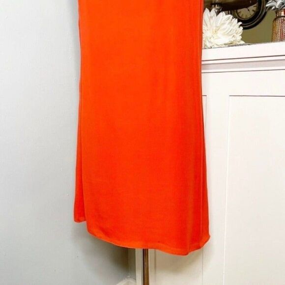 Parker Orange Silk Tiered Keyhole Swing Dress Medium - Picture 7 of 10